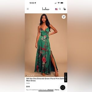 Lulus Still the One Dress - Emerald XL NWT